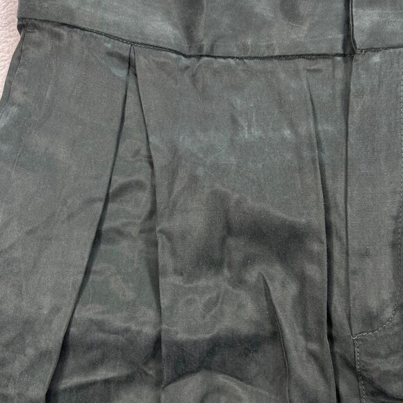 Massimo Dutti Dress Pants Womens 12 Black Cotton Pleated Front Formal High Rise - Picture 3 of 16